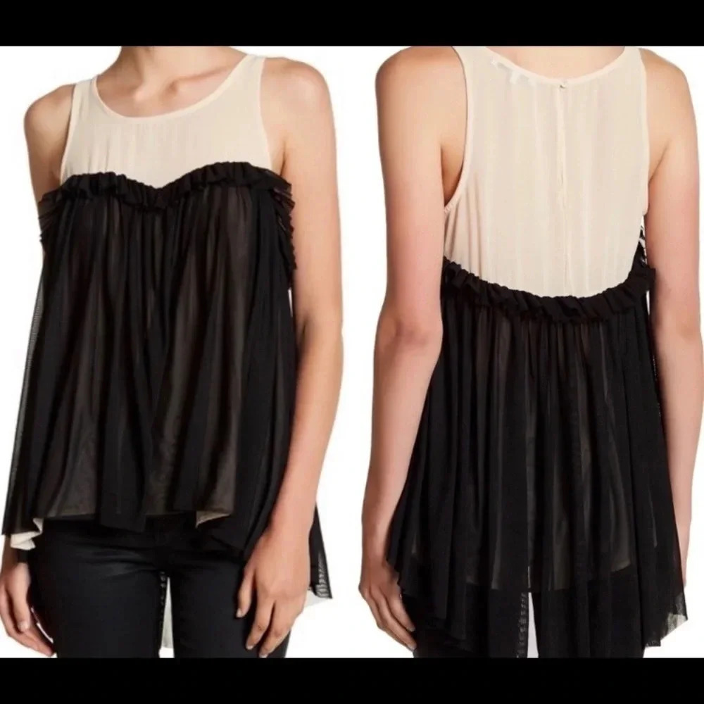 RO & DE Mesh Hi-low Babydoll Top